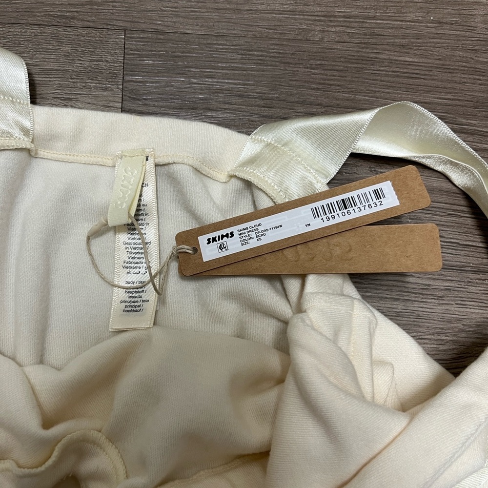 Skims Cloud Mini Dress in Ecru - Picture 6 of 7